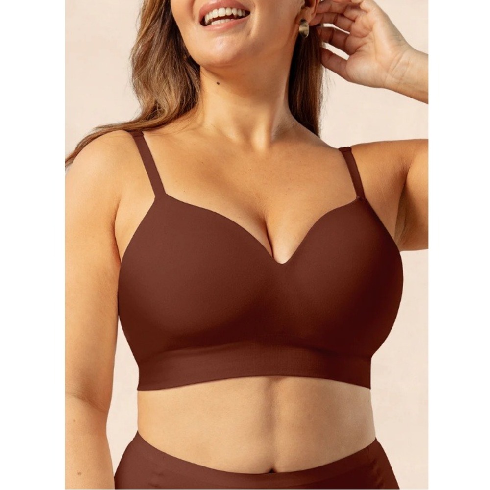 Truekind Women's Chocolate‎ Supportive Comfort Wireless Shaping Bra Size 2XL NWT